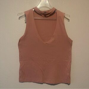 Windsor, Women’s Pink Chocker V-Neck Sleeveless Tank, Size S Runs Big